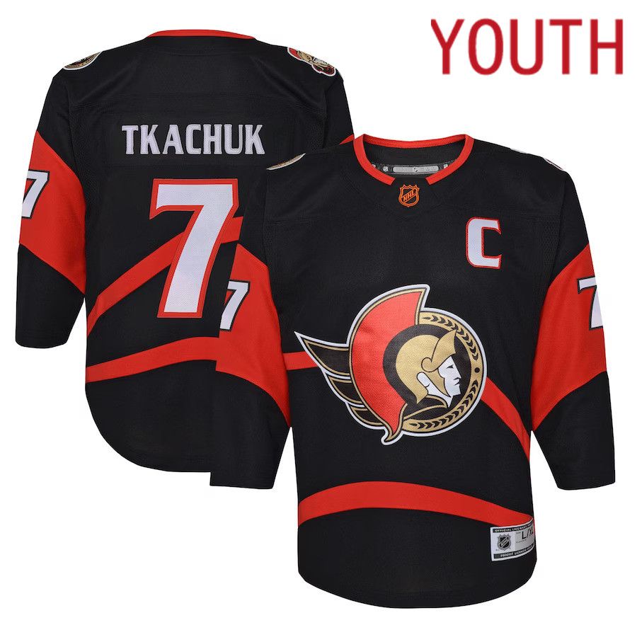 Youth Ottawa Senators #7 Brady Tkachuk Black Special Edition Premier Player NHL Jersey